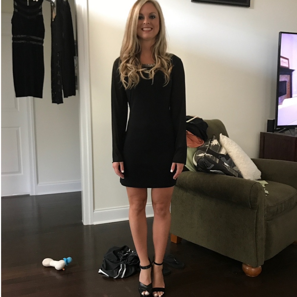 Forever 21 Elegant Black Long Sleeve Dress